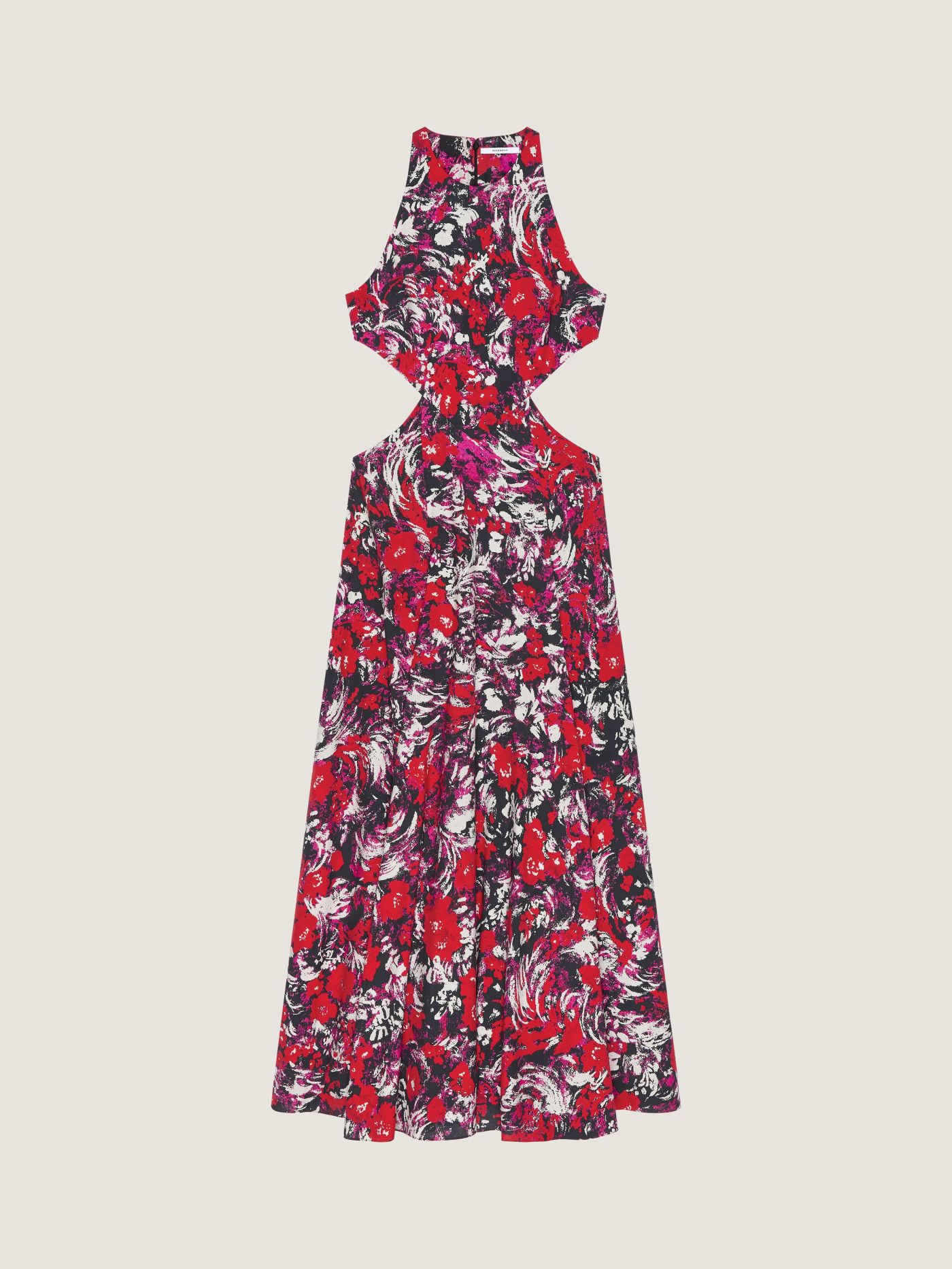 Slashed dress with floral print