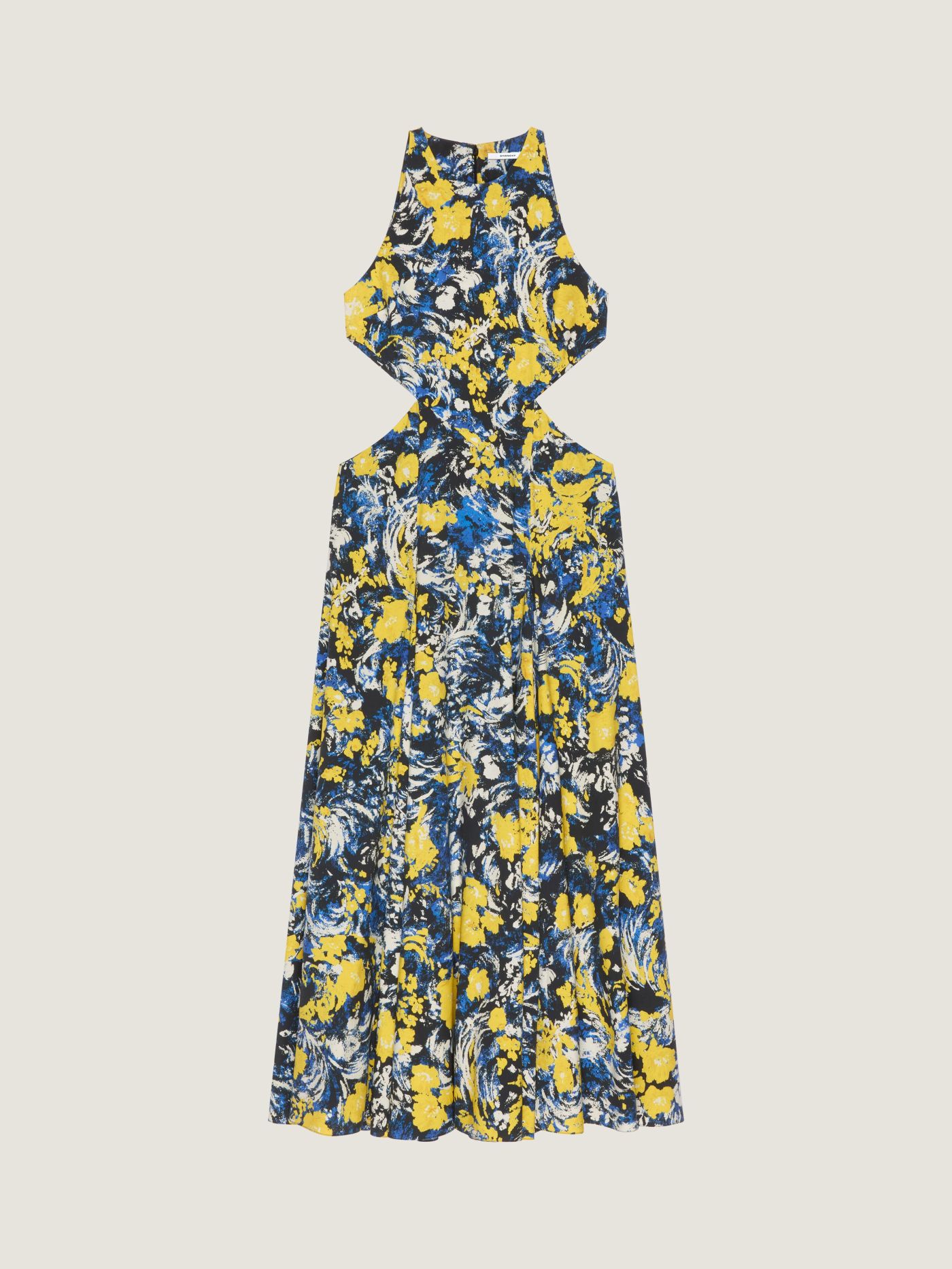 Slashed dress with floral print