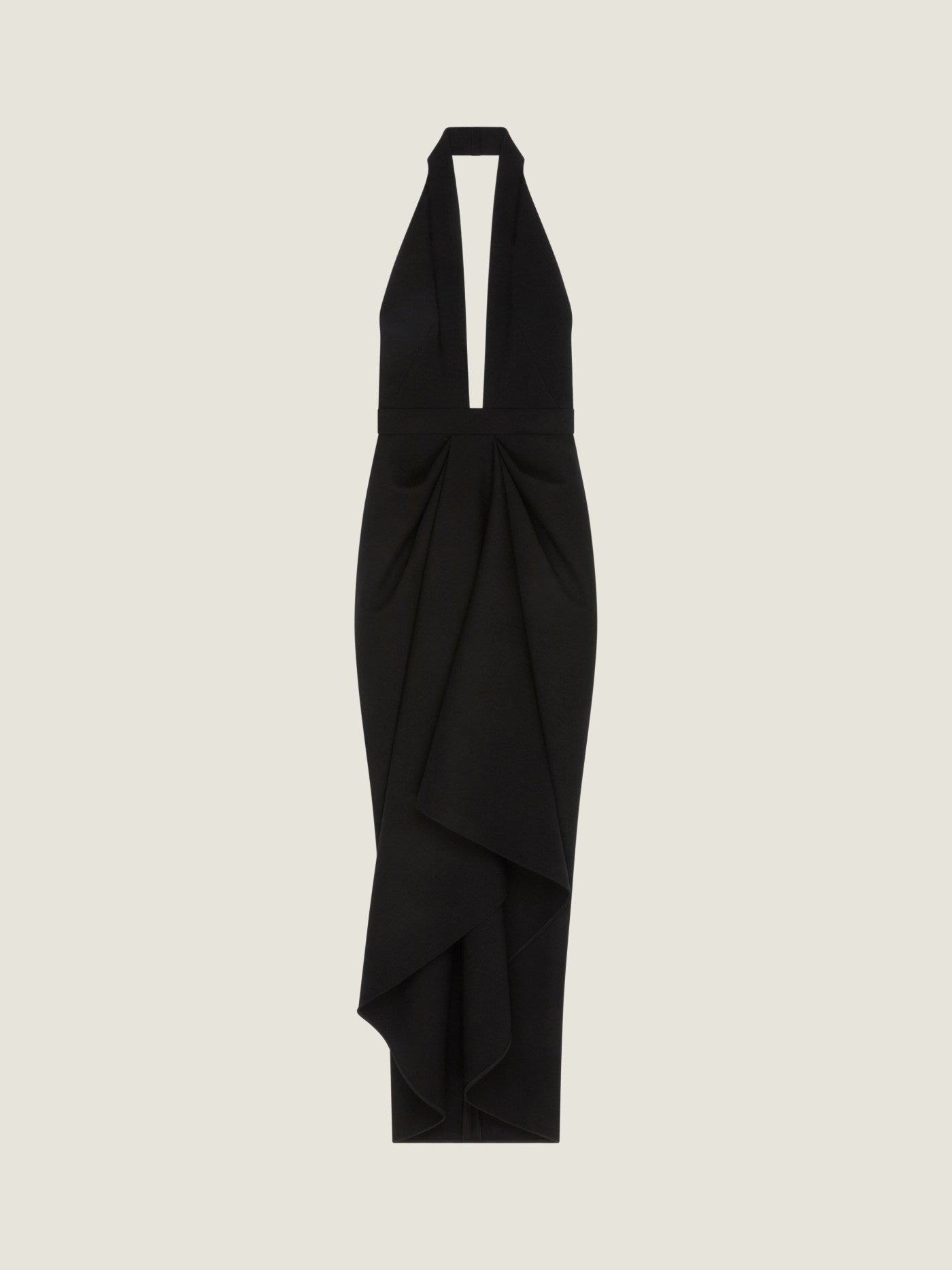 Draped dress in wool