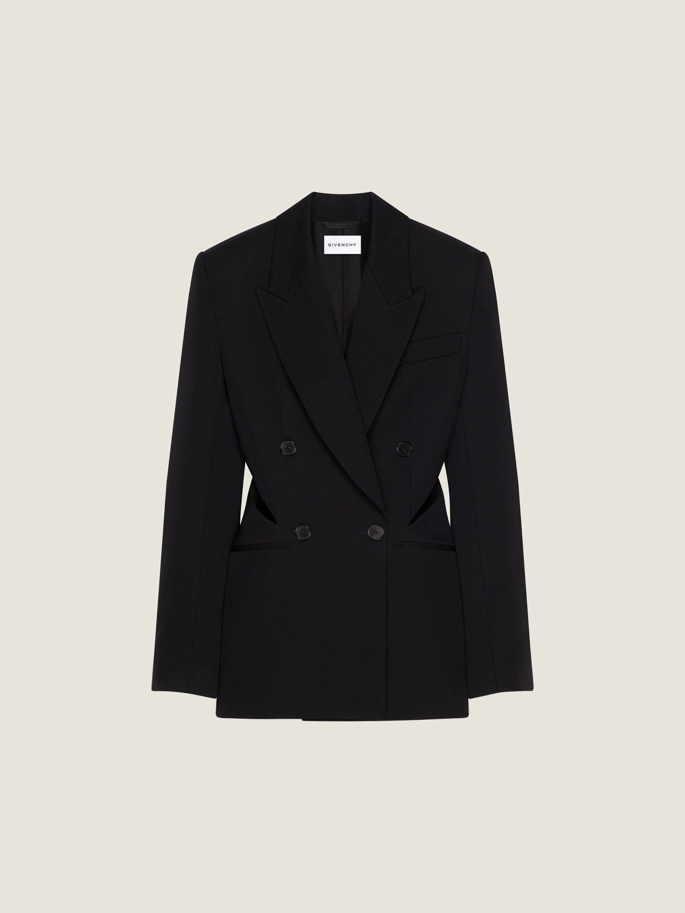 Double-breasted slashed jacket in wool