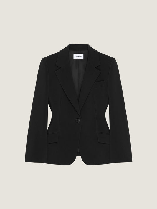 Single-breasted jacket in crepe cady
