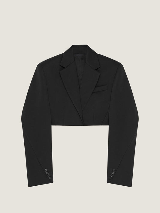 Cropped Cocoon jacket in wool