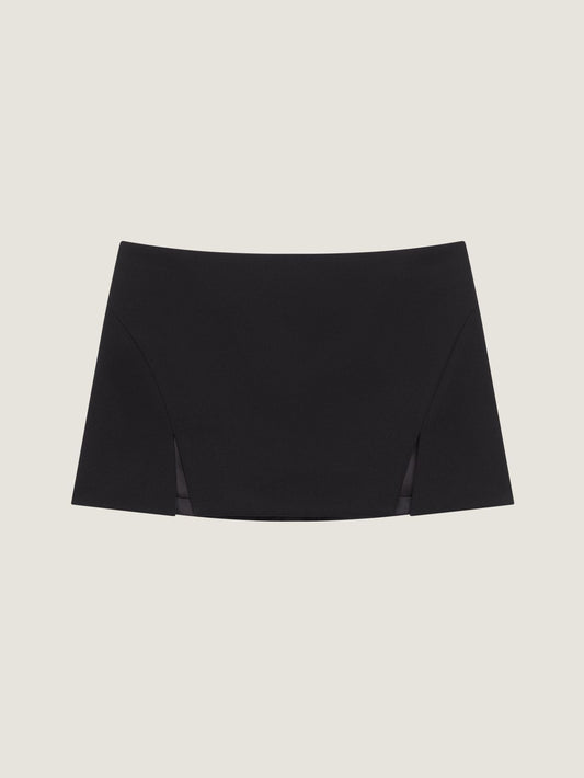 Sliced mini skirt in wool