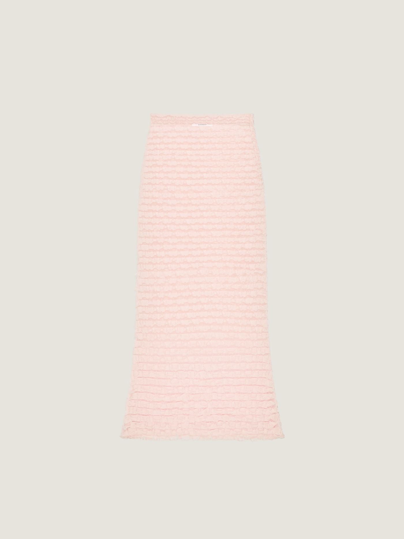 Long skirt with nylon frills