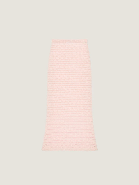 Long skirt with nylon frills