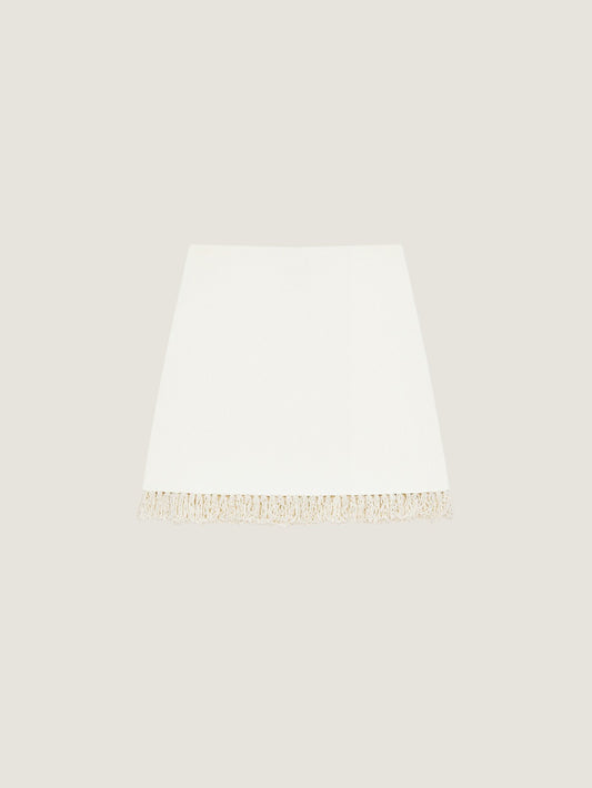 Mini skirt in knit with embroidered pearls