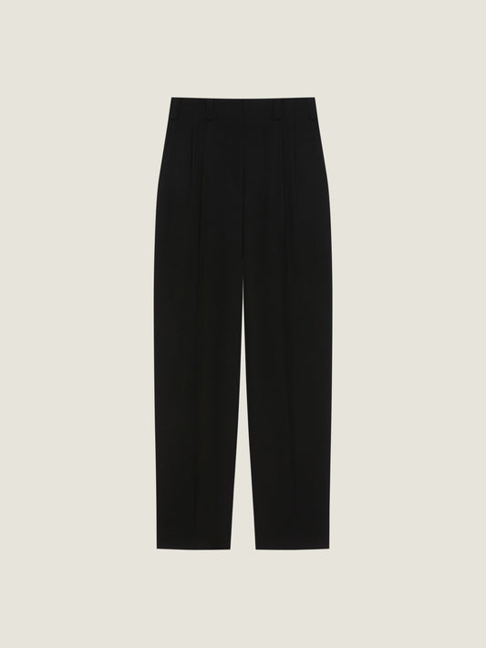 Double pleat pants in wool