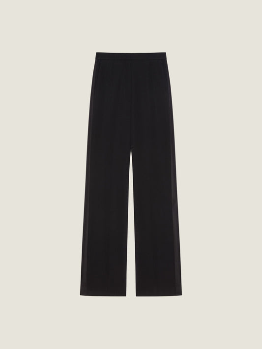 Tuxedo cigarette pants in wool