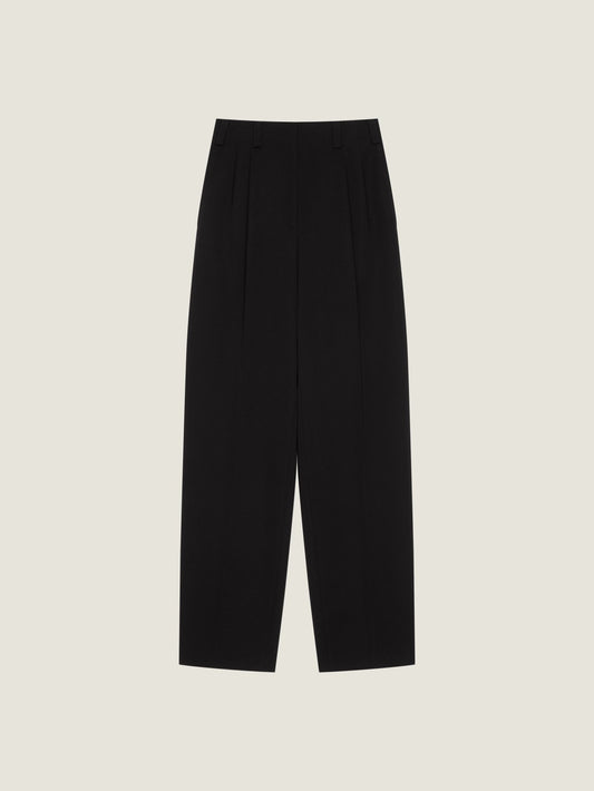 Slashed double pleat pants in wool
