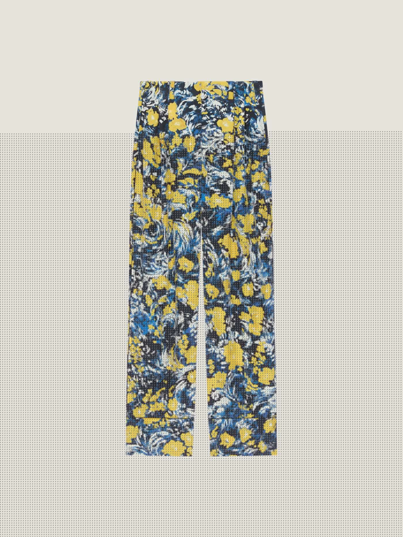 Pyjama pants in viscose with floral print