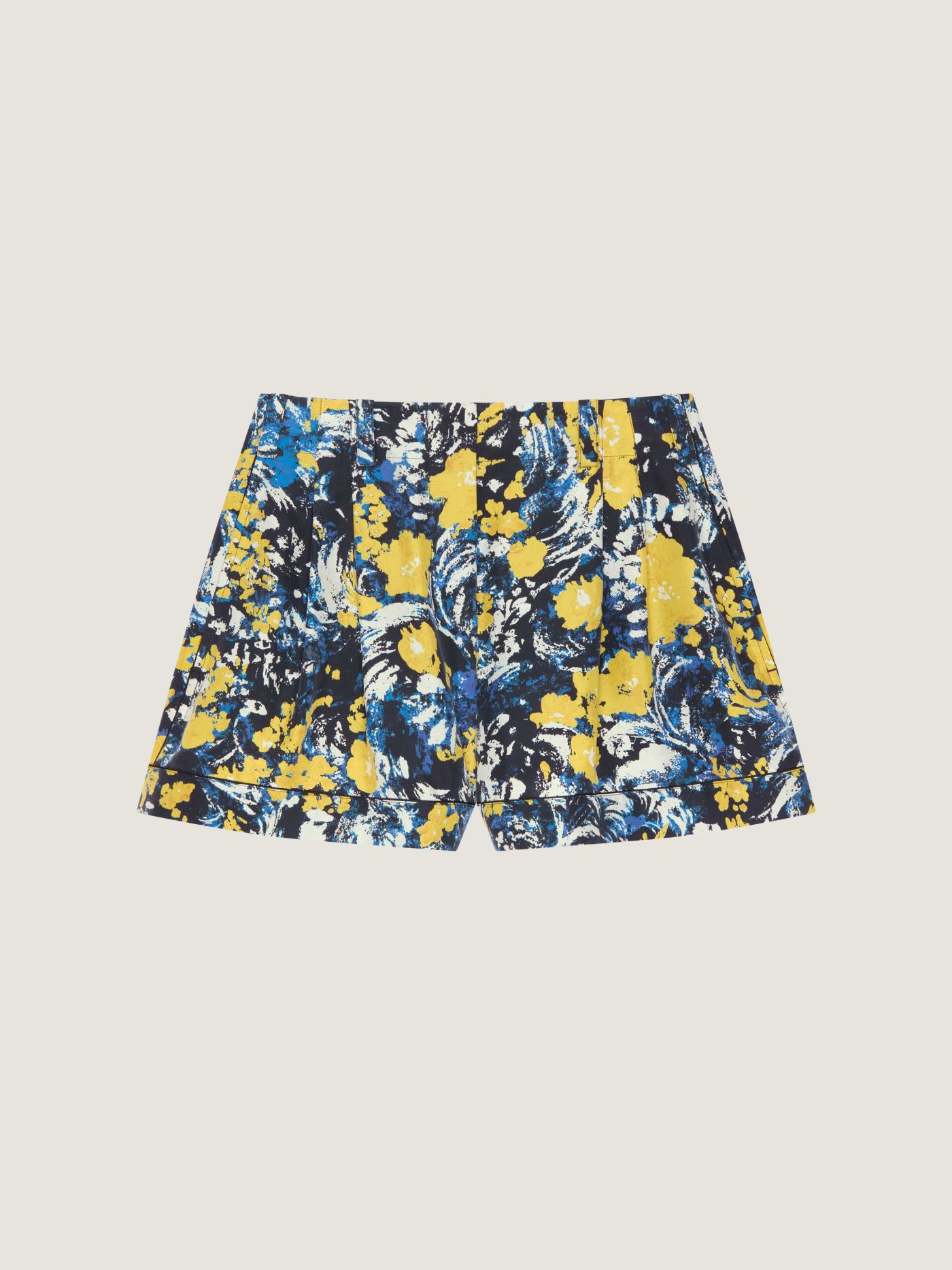Shorts in viscose with floral print
