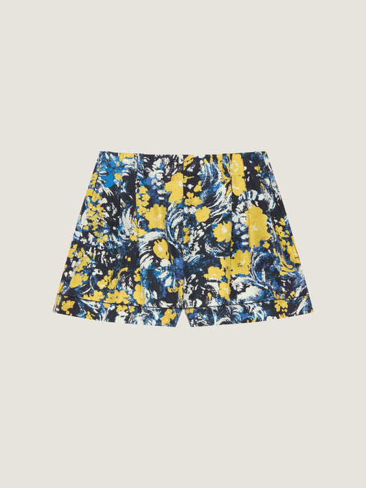 Shorts in viscose with floral print
