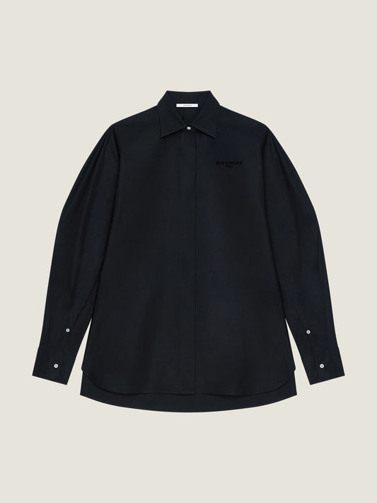 Cocoon shirt in poplin with Givenchy embroidery