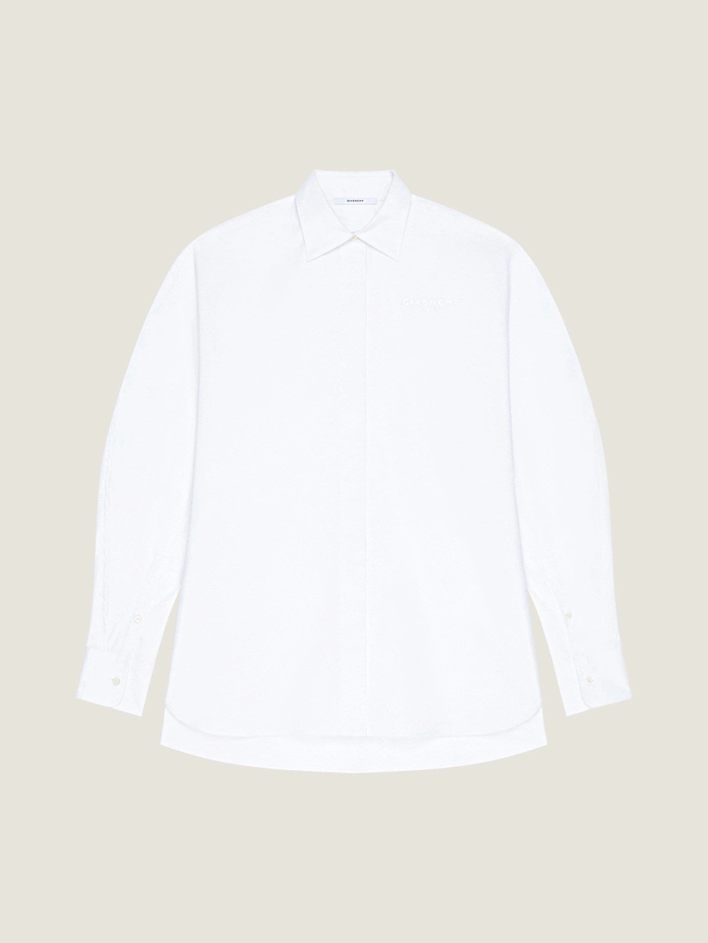 Cocoon shirt in poplin with Givenchy embroidery