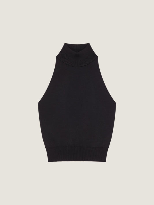 Halterneck top in wool viscose