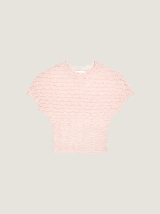 Cropped top with nylon frills