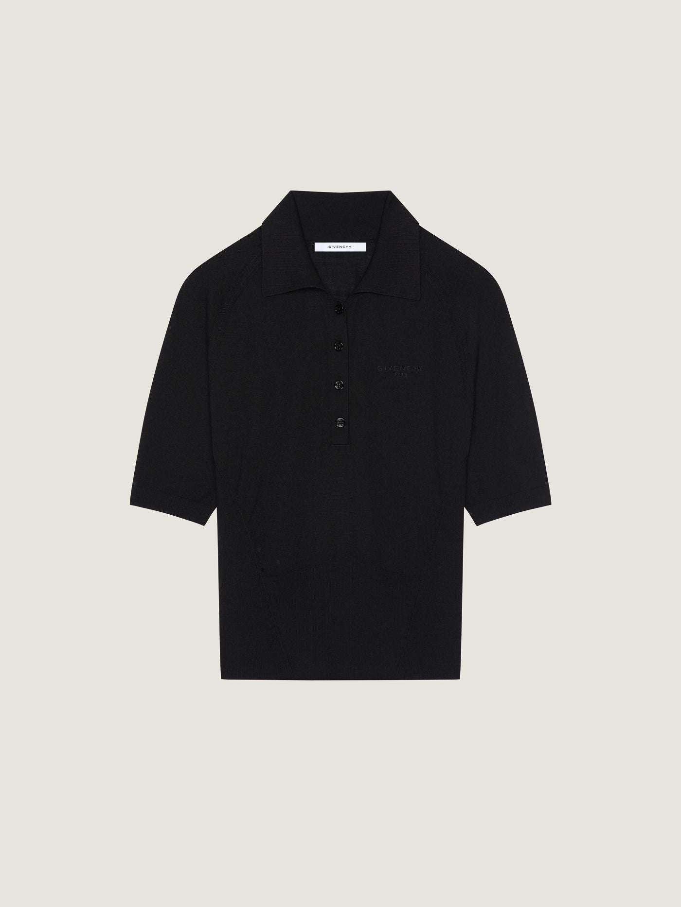 Cropped polo in second skin effect knit