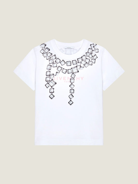T-shirt in cotton with Deconstructed Crystals print