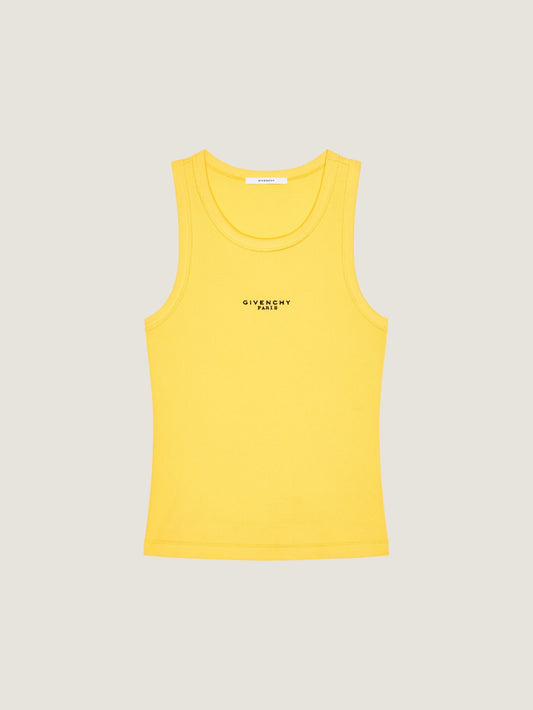 Slim fit tank top in cotton with Givenchy Paris print