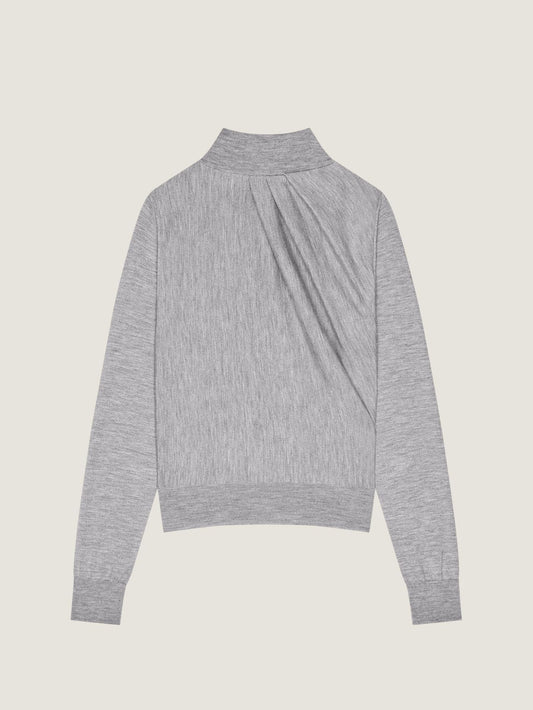 Draped sweater in wool
