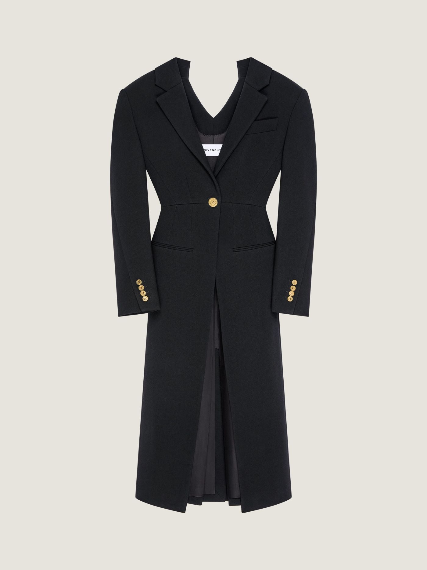 Slashed coat in wool