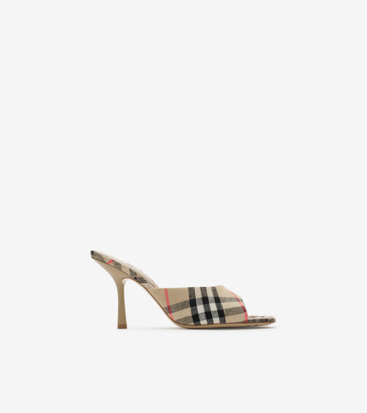 Check Mews High Sandals in Sand beige