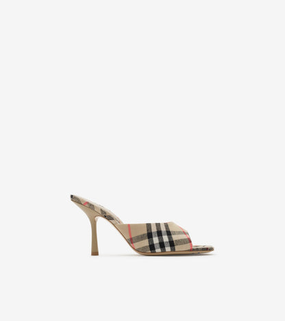 Check Mews High Sandals in Aubergine purple