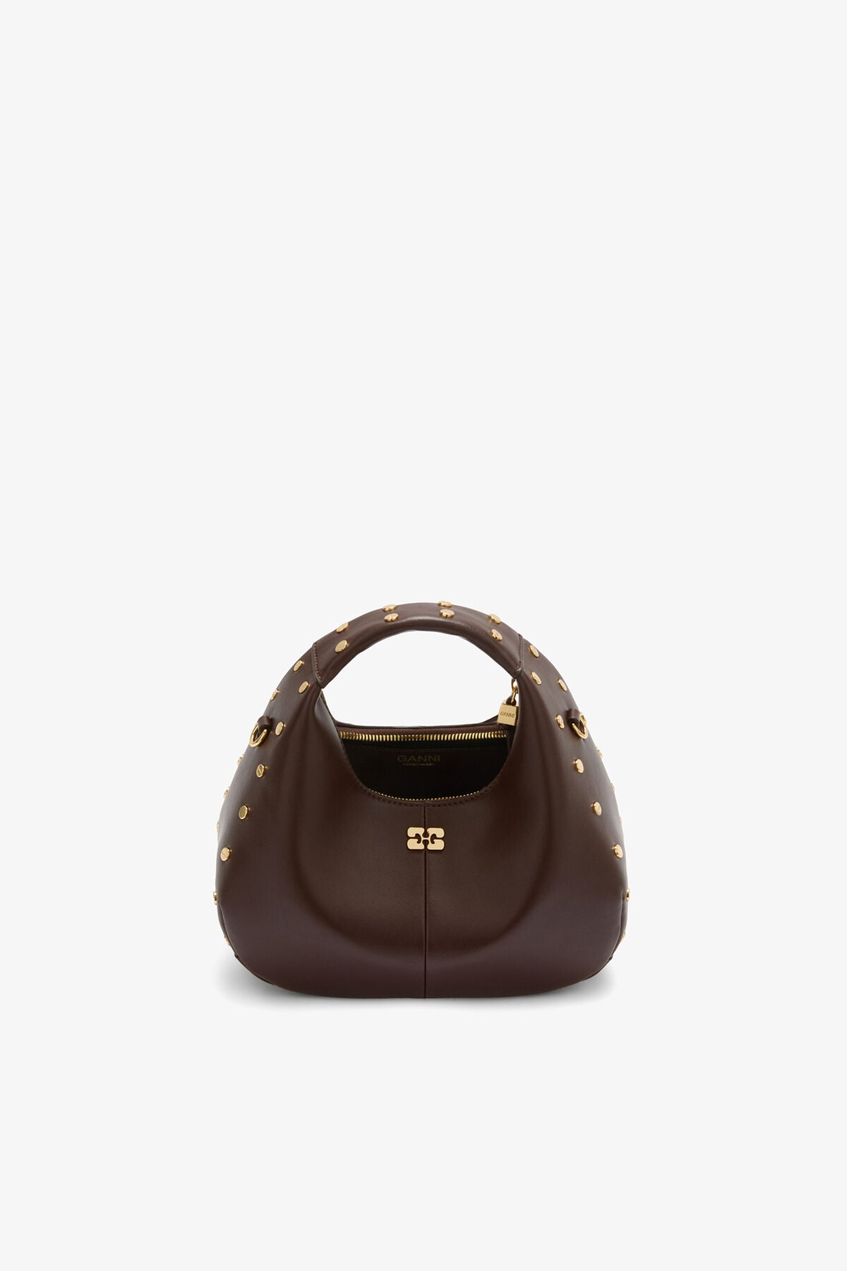 Mini Hobo Bag Studs in Brown