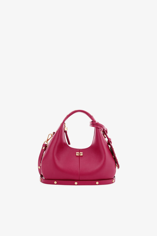 Mini Hobo Bag Studs in Red