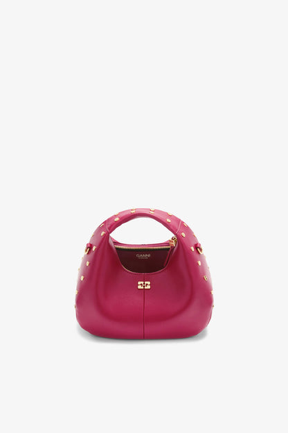 Mini Hobo Bag Studs in Red