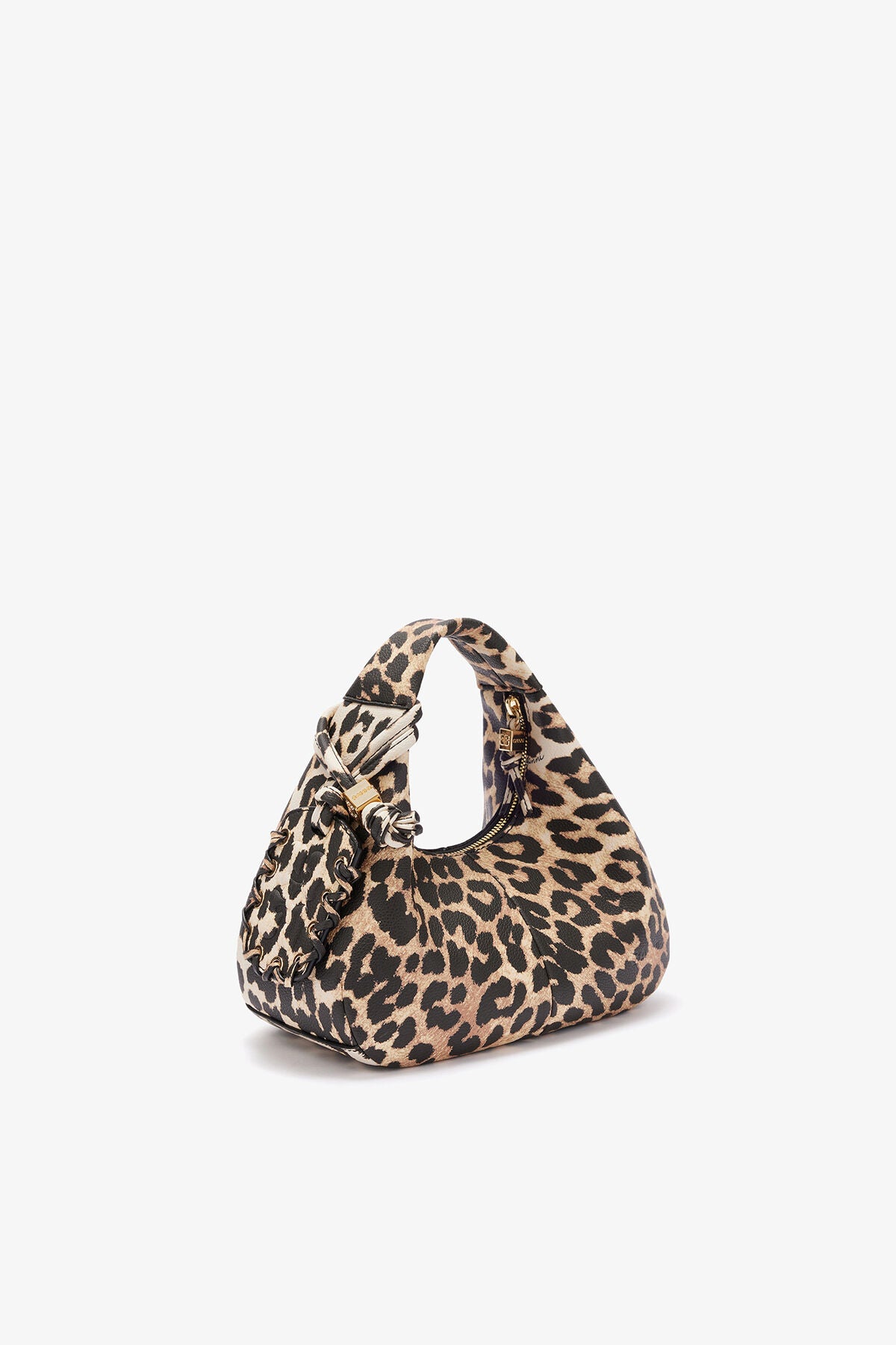 Mini Hobo Bag in Grained Leopard