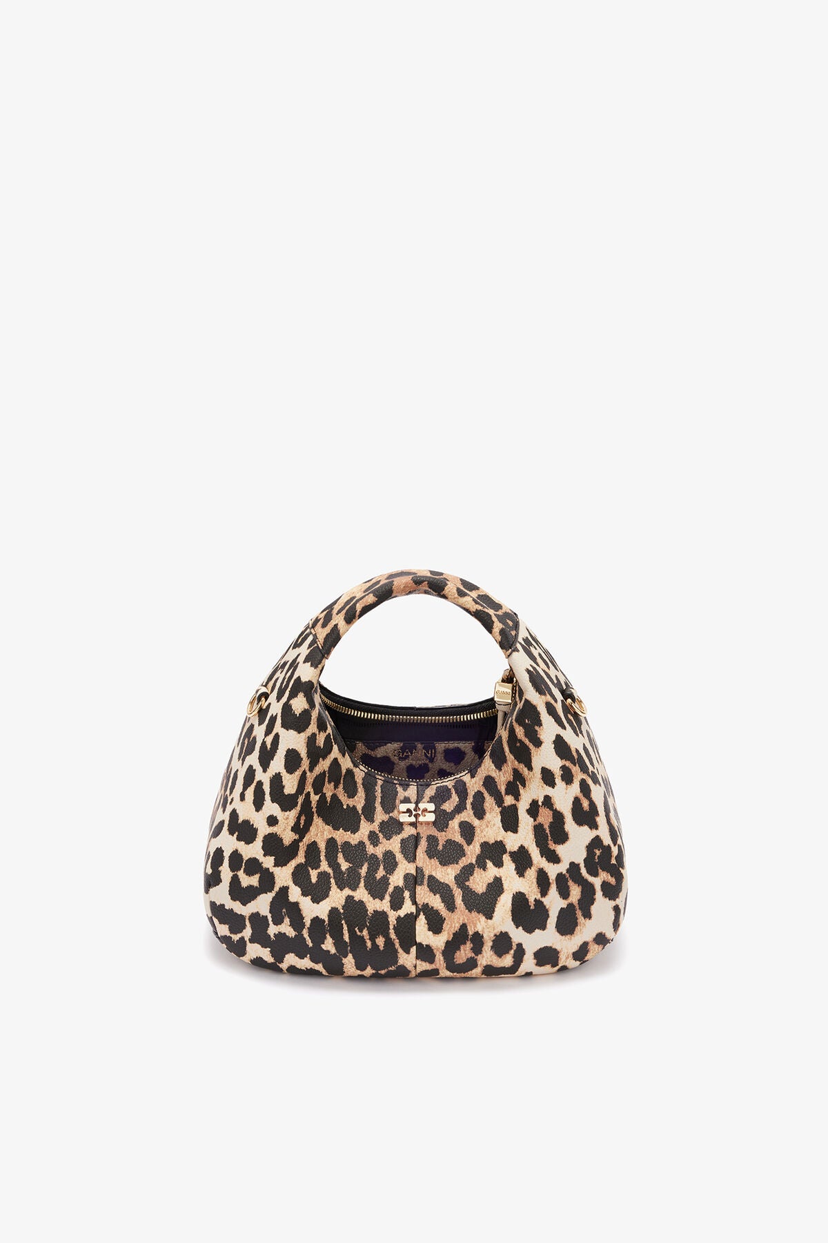 Mini Hobo Bag in Grained Leopard