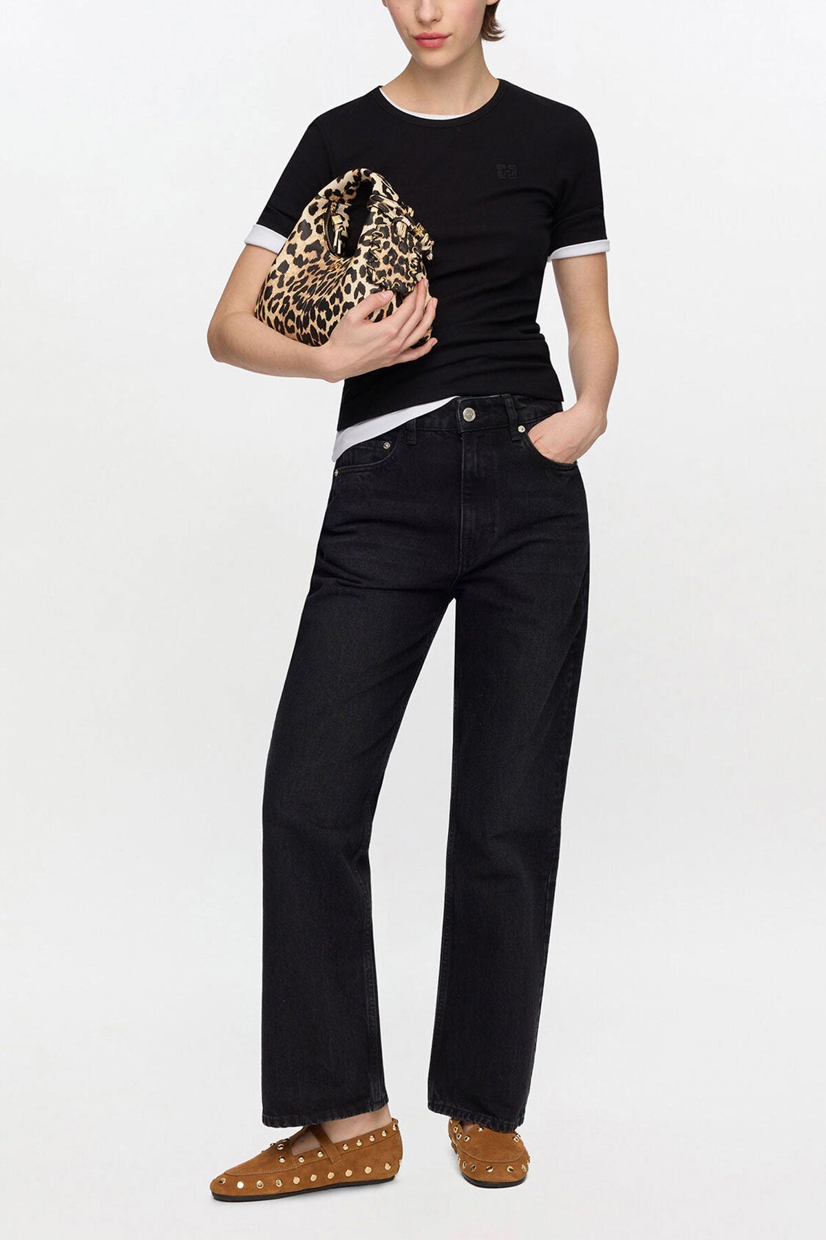 Mini Hobo Bag in Grained Leopard