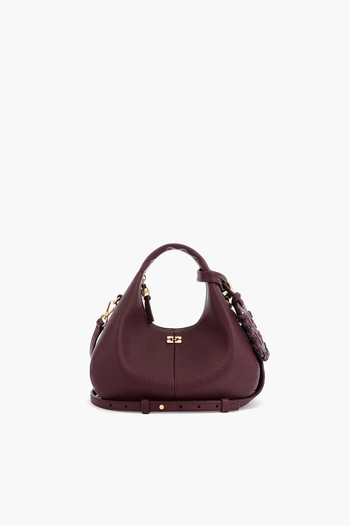 Mini Hobo Bag in Burgundy