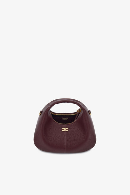 Mini Hobo Bag in Burgundy