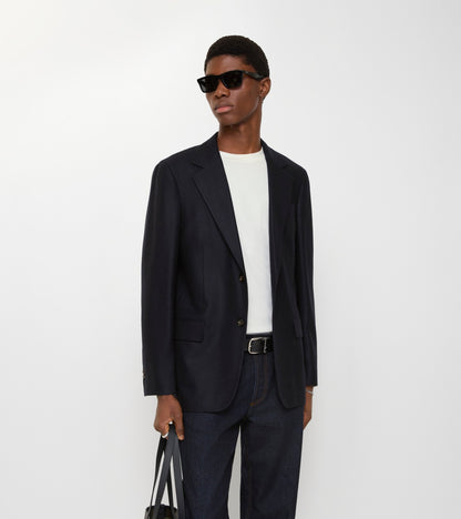 Wool Cashmere Tailored Jacket in Midnight blue
