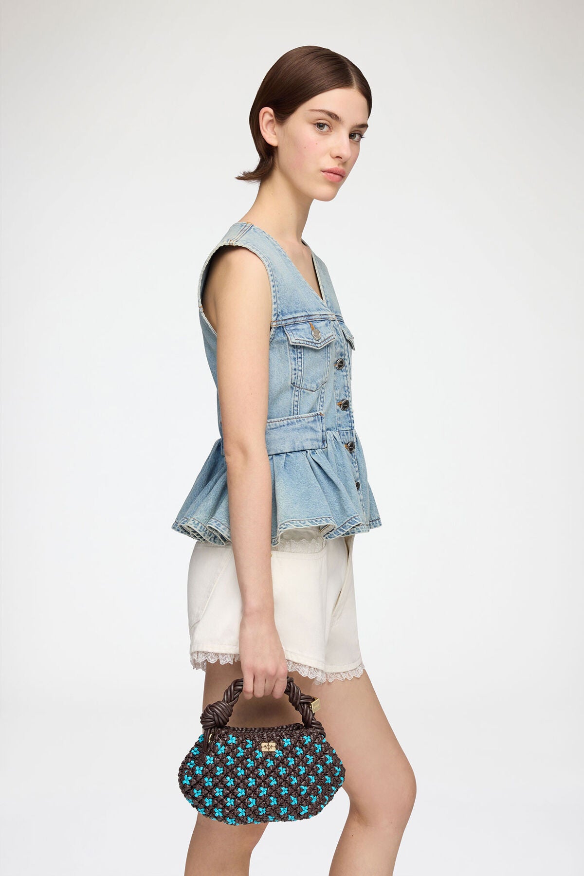 Mini Bou Bag in Braided Brown