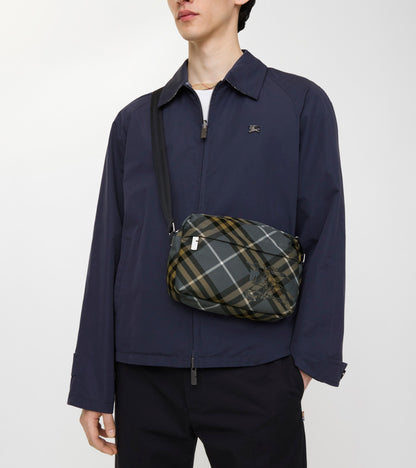Small Check Crossbody Bag in Wave blue