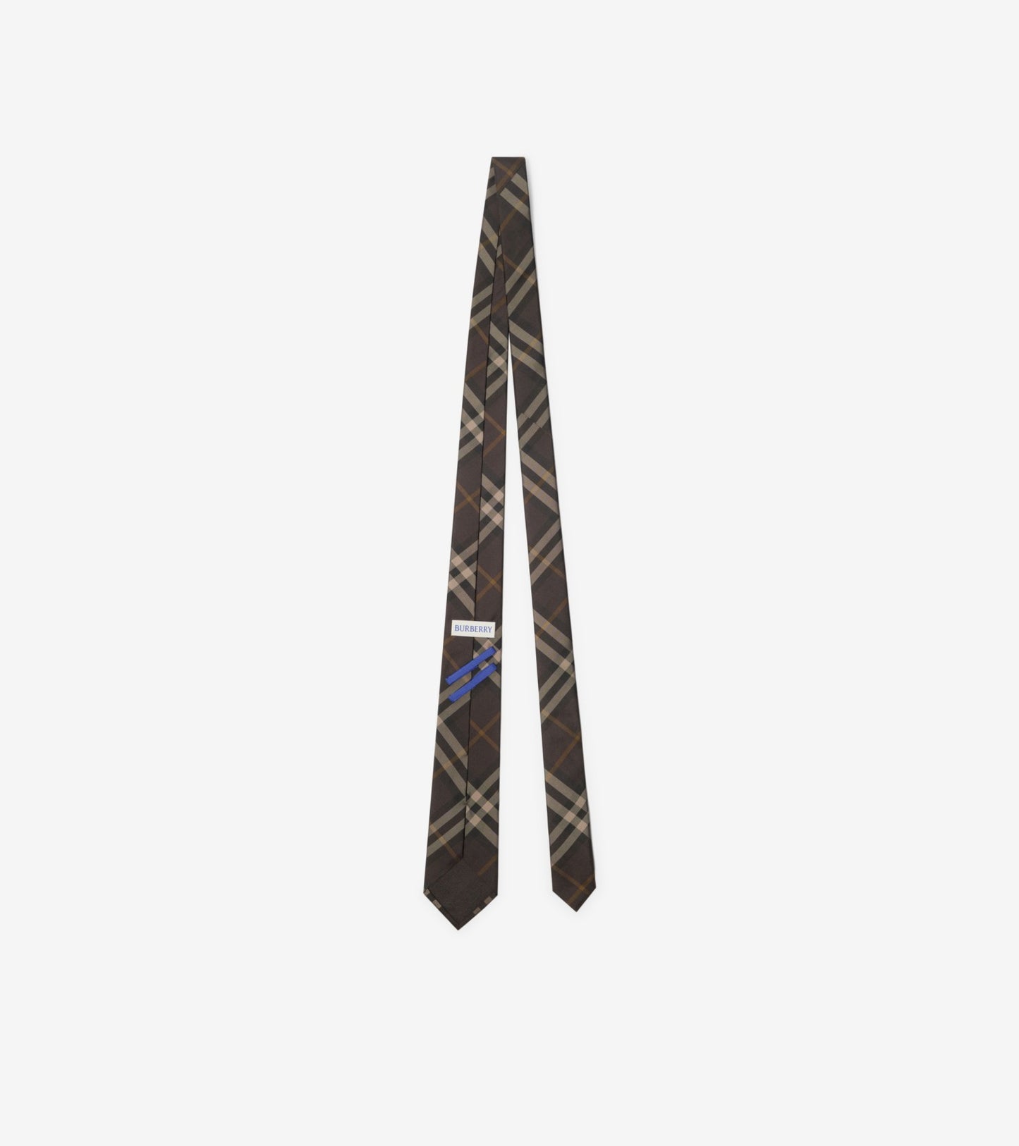 Check Silk Tie in Truffle brown