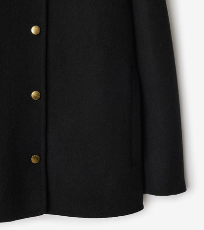 Wool Overshirt in Black/sand beige