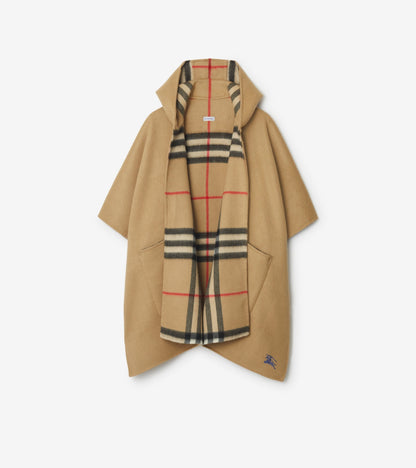 Cashmere Hooded Cape in Oxblood red