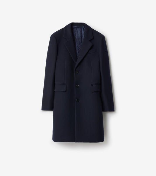 Wool Tailored Coat in Navy