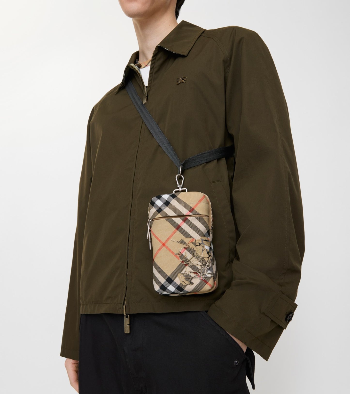 Check Phone Bag in Sand beige