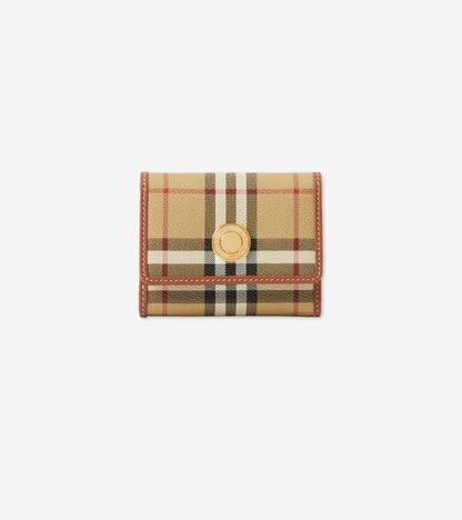 Small Check Folding Wallet in Archive beige/ruby red