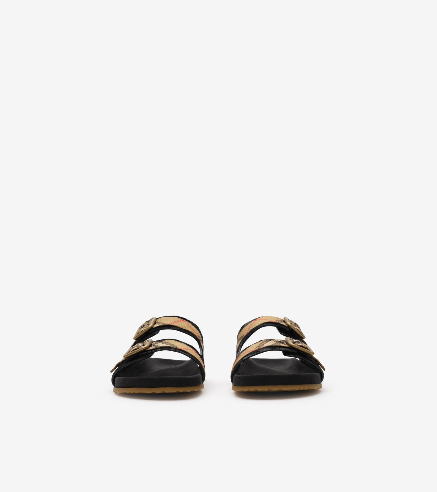 Check Suede Urchin Sandals in Black