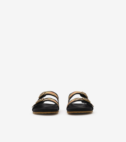 Check Suede Urchin Sandals in Black