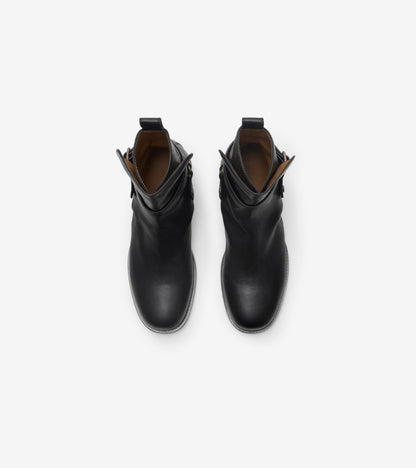 Leather Ledger Jodphur Boots in Black