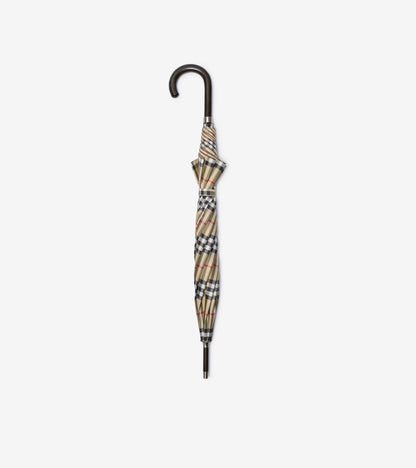 Check Walking Umbrella in Sand beige