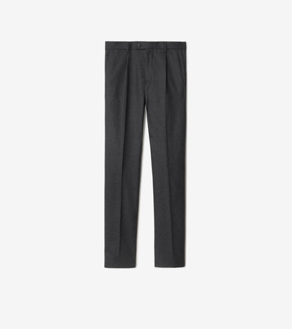 Wool Flannel Tailored Trousers in Brisk grey