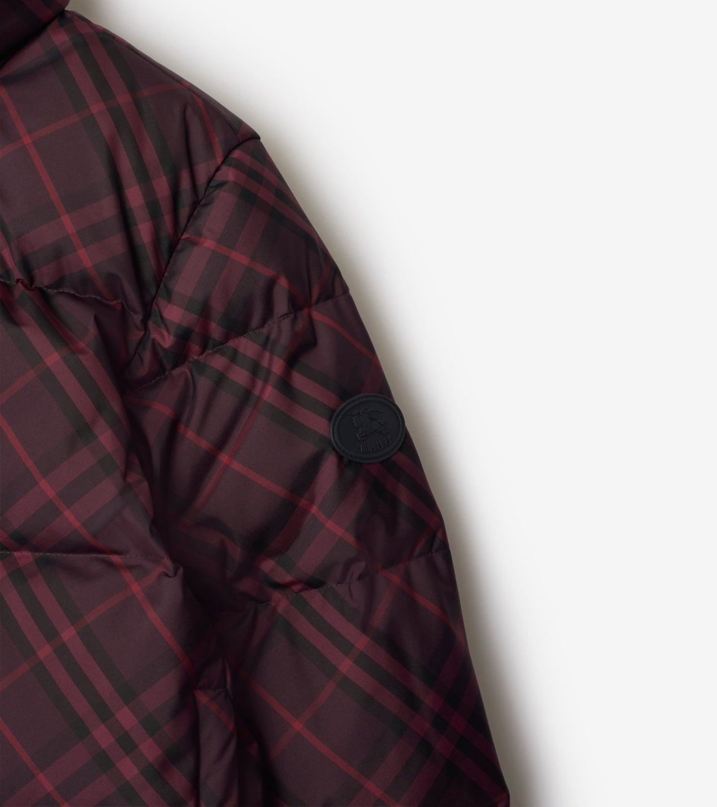 Check Ambleside Puffer Jacket in Wine red
